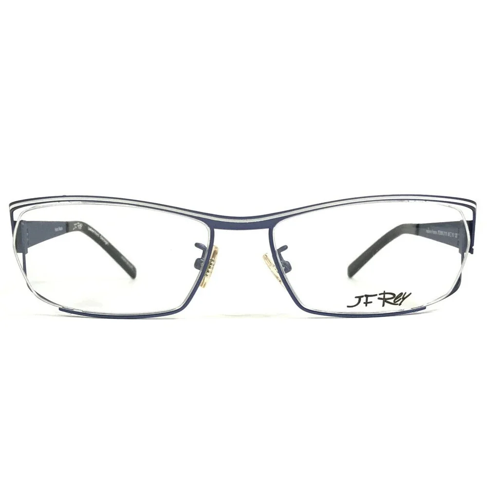 J.F. Rey Eyeglasses Frames JF2565 2110 Matte Ice Blue White Semi Rim 56-16-120